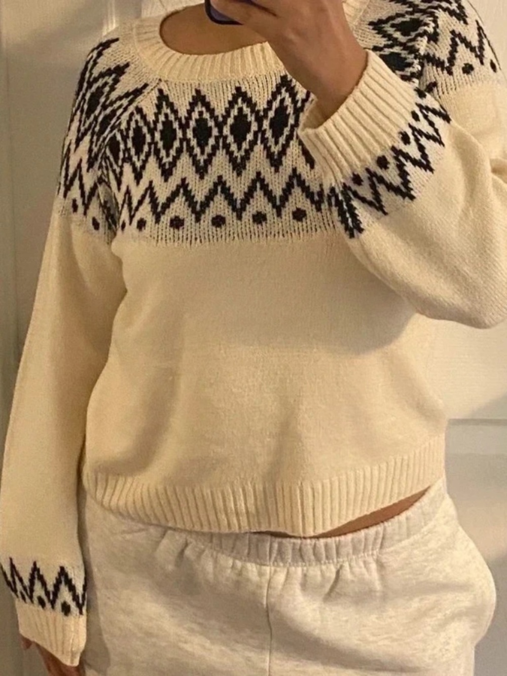 Cat & Jack Fuzzy cream sweater kids 14/16